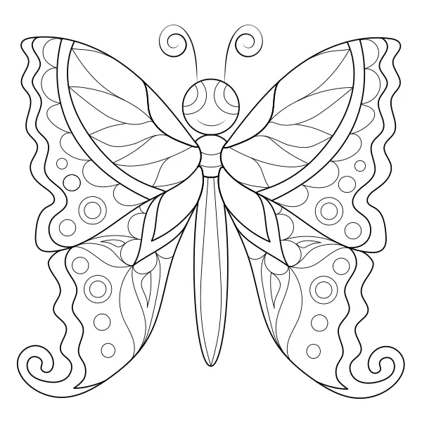 Mandala – pillangó | Online kifestők gyerekeknek