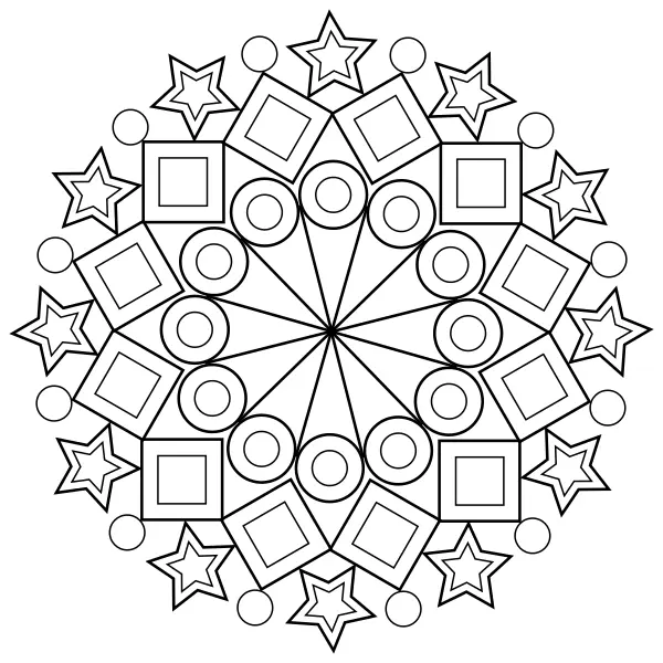 Geometrikus mandala | Online kifestők gyerekeknek