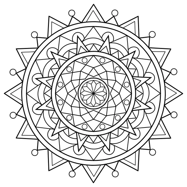 Háromszög alakú mandala | Online kifestők gyerekeknek
