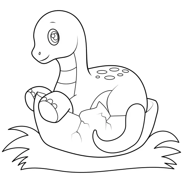 Dinoszaurusz – Kis diplodocus | Online kifestők gyerekeknek