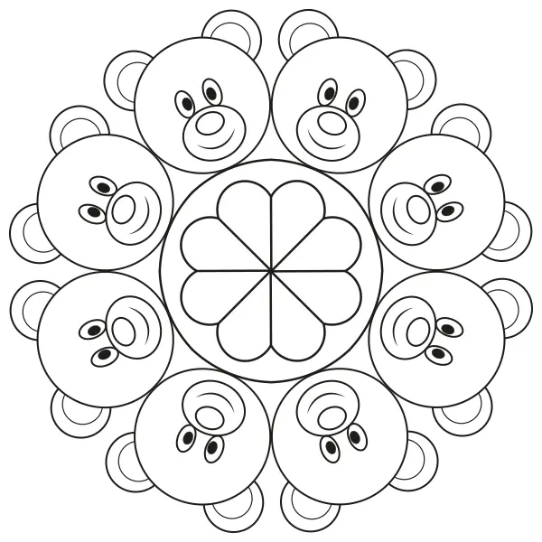 Mandala – Plüssmackók | Online kifestők gyerekeknek