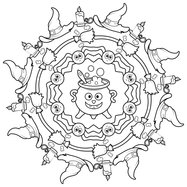 Halloween-mandala | Online kifestők gyerekeknek