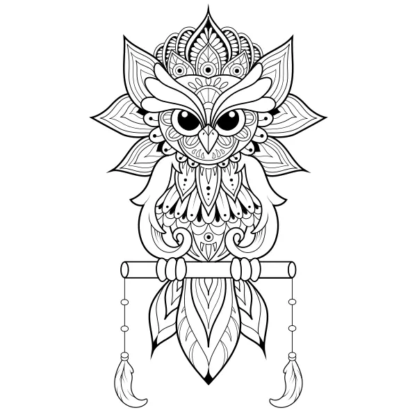 Bagoly-mandala | Online kifestők gyerekeknek