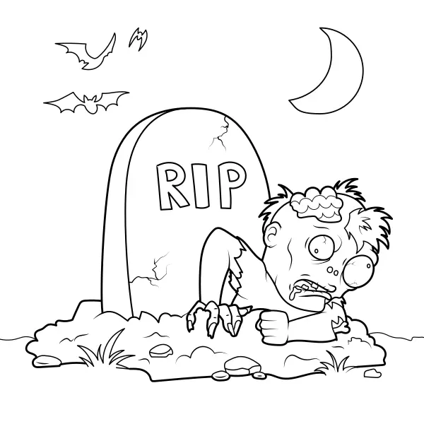 Halloweeni zombi | Online kifestők gyerekeknek