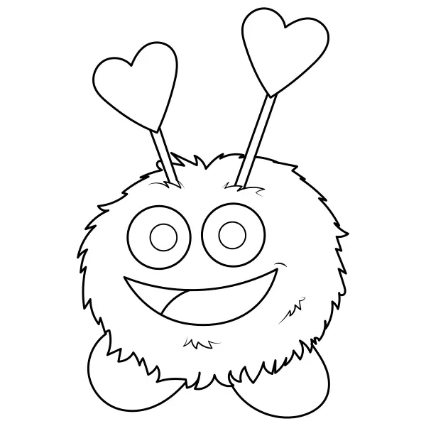 Flufatá, a Valentin-napi kis szörnyecske | Online kifestők gyerekeknek