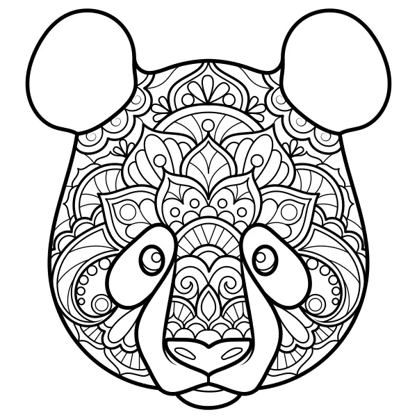 Mandala – Panda | Online kifestők gyerekeknek