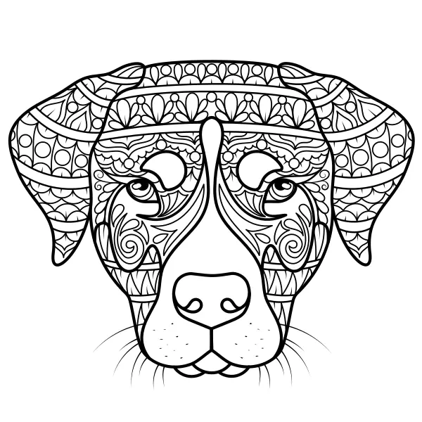 Mandala – Kutya | Online kifestők gyerekeknek