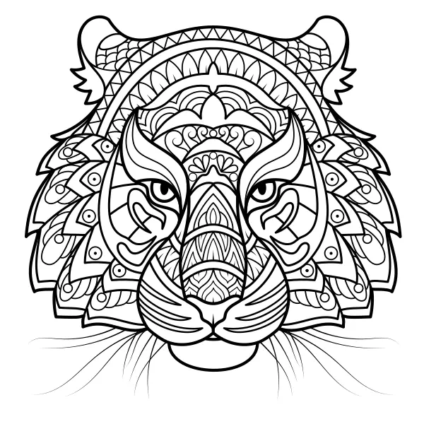 Mandala – Tigris | Online kifestők gyerekeknek