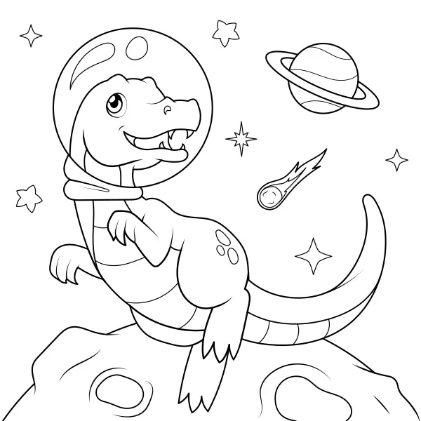 Dinosaurus az űrben | Online kifestők gyerekeknek