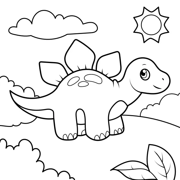 Dinoszaurusz – Kicsi stegosaurus | Online kifestők gyerekeknek