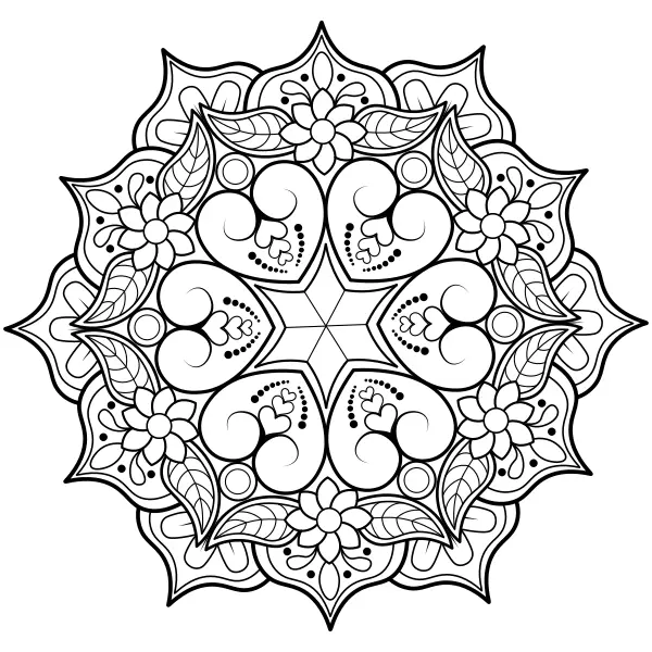 Romantikus mandala | Online kifestők gyerekeknek