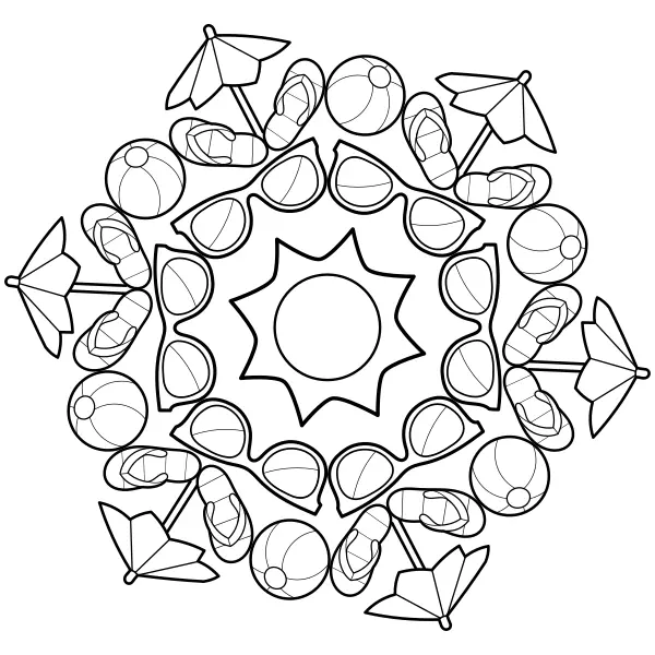 Nyári mandala | Online kifestők gyerekeknek