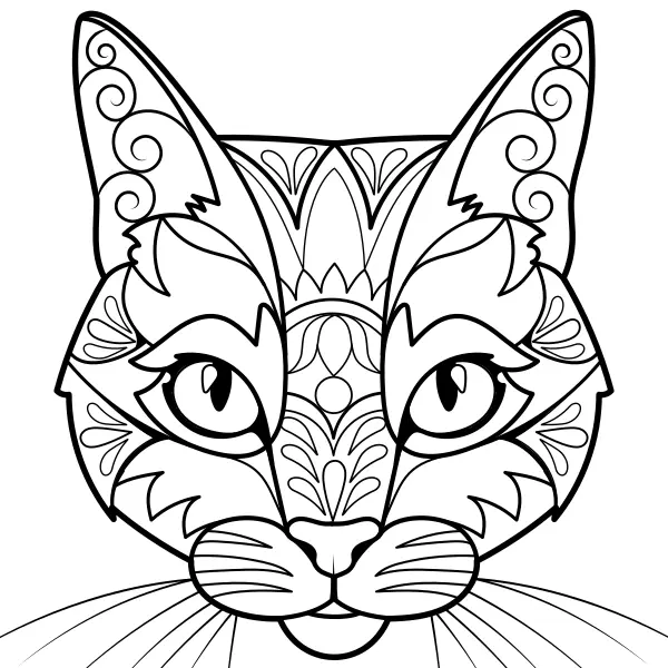 Mandala – Macska | Online kifestők gyerekeknek