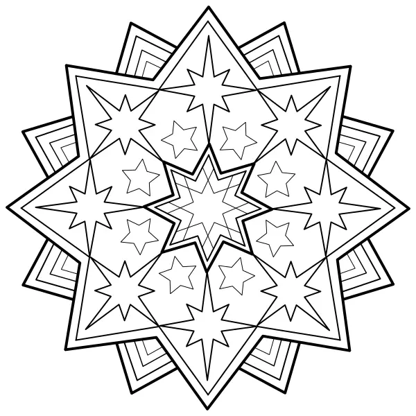 Mandala – Csillag | Online kifestők gyerekeknek