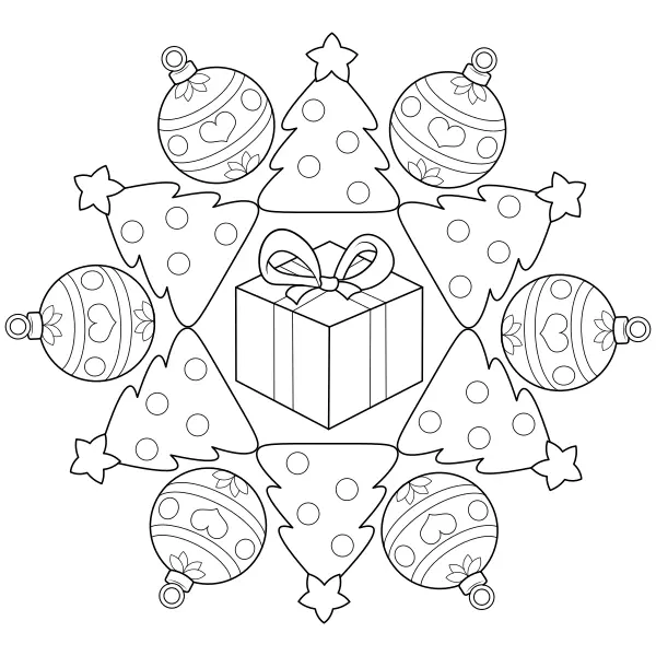 Karácsonyi mandala | Online kifestők gyerekeknek