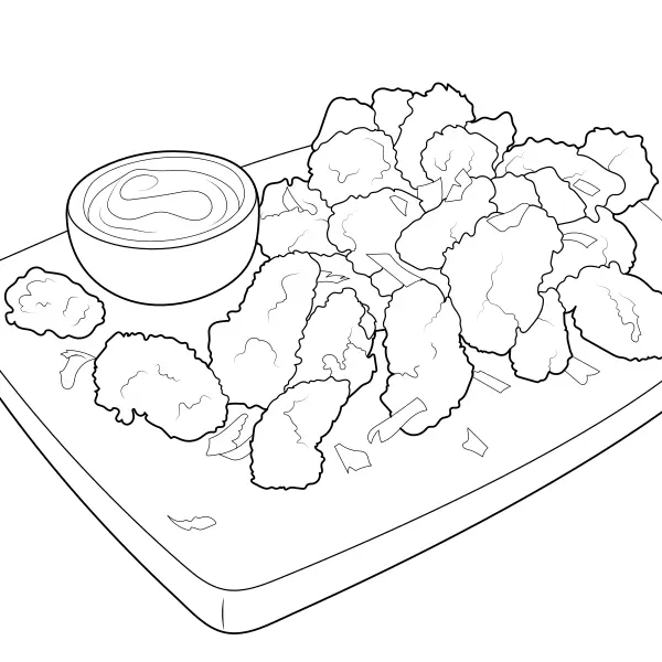 Csirke nuggets | Online kifestők gyerekeknek