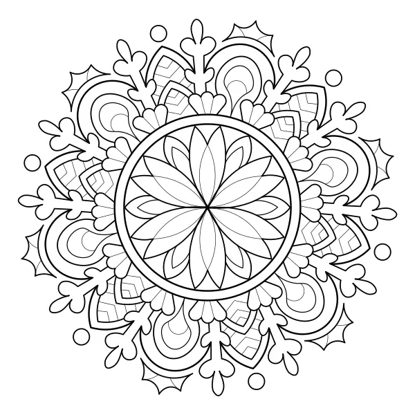 Mandala – téli virág | Online kifestők gyerekeknek