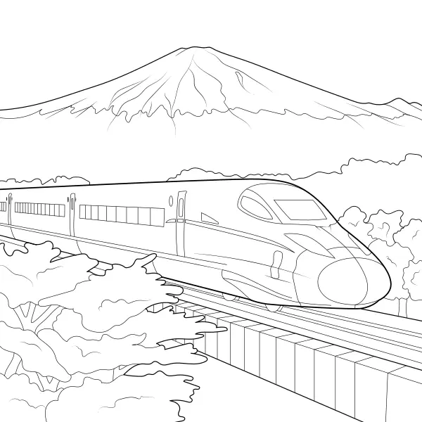 Gyorsvonat – Shinkansen | Online kifestők gyerekeknek