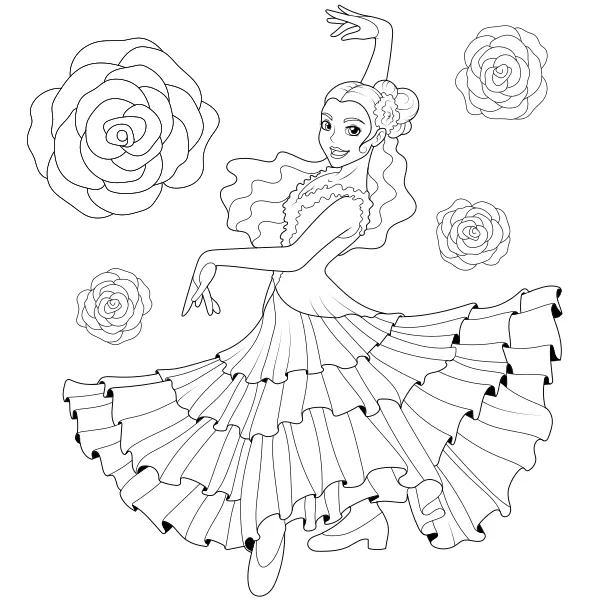 Flamenco-táncosnő | Online kifestők gyerekeknek