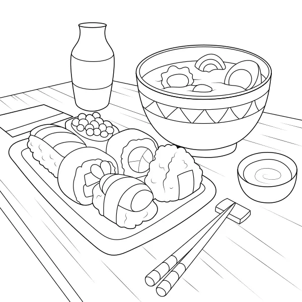 Sushi | Online kifestők gyerekeknek